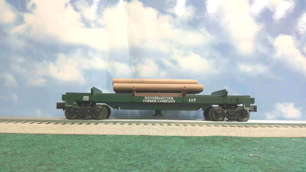 Lionel 6-26883 Weyerhauser Lumber Operating Log Flatcar