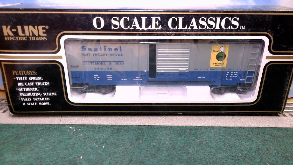 K-Line 761-1091 B&O Sentinel Scale Classic Boxcar
