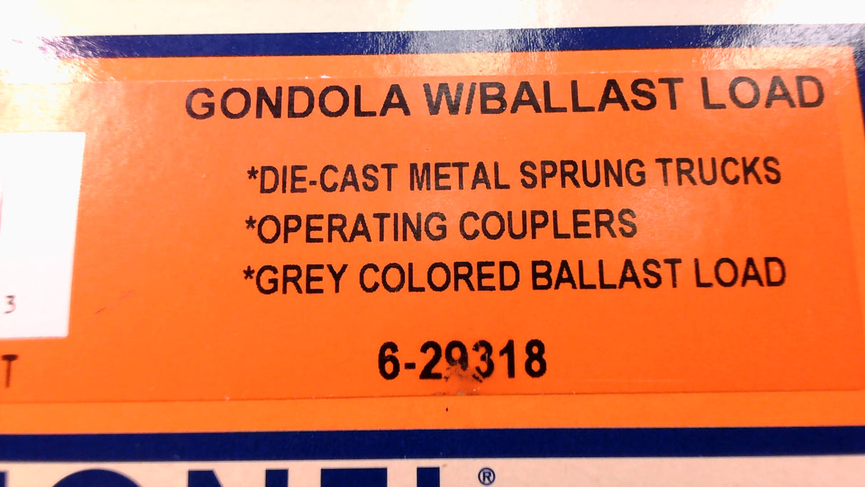 Lionel 6-29318 NJ Transit Gondola w/Ballast Load