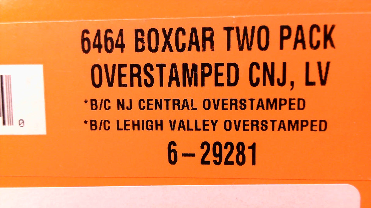 Lionel 6-29281 6464 Boxcar 2-Pack Conrail Overstamped CNJ/LV