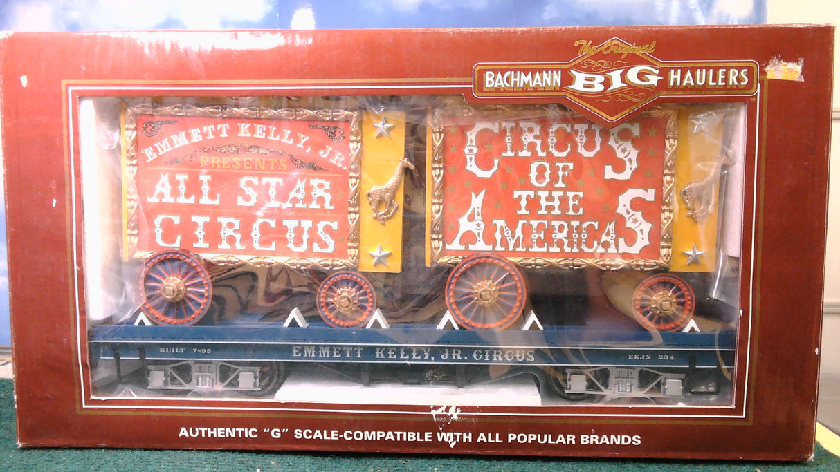 BACHMANN BIG HAULERS #92706 G-GAUGE FLATCAR WITH TABLEAU WAGON