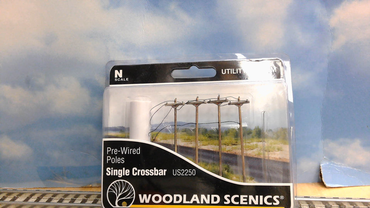 N Scale Woodland Scenics Pre Wired Single Crossbar US2250