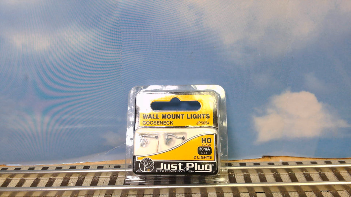 WOODLAND SCEICS HO-SCALE WALL MOUNT LIGHTS GOOSENECK JP5654