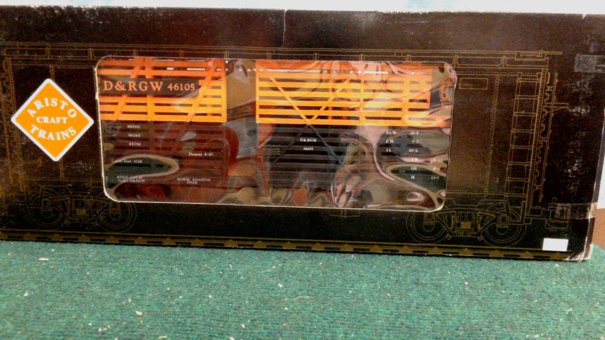 ARISTO CRAFT TRAINS STEEL BOX CAR ART-46002 D&RG/RIO GRANDE