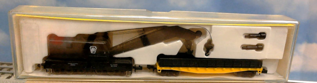 MODEL POWER 3165 N-SCALE CRANE WITH WORK CAR PENNSYVANIA