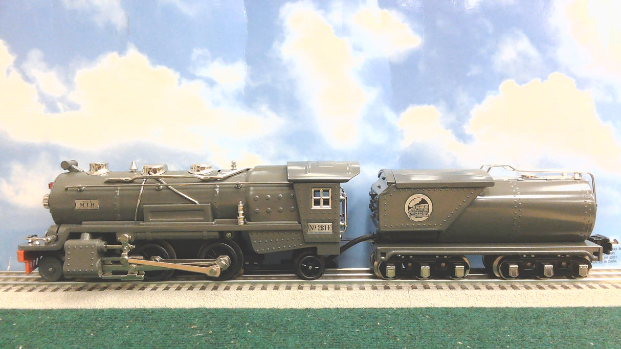 MTH 10-3015-1 263E TINPLATE LOCO & TENDER GRAY W/NICKEL W/PROTOSOUND 2.0