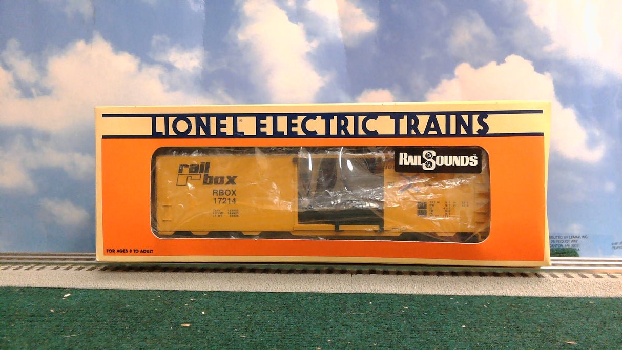 Lionel 6-17214 Yellow Railbox Boxcar w/Diesel Railsounds