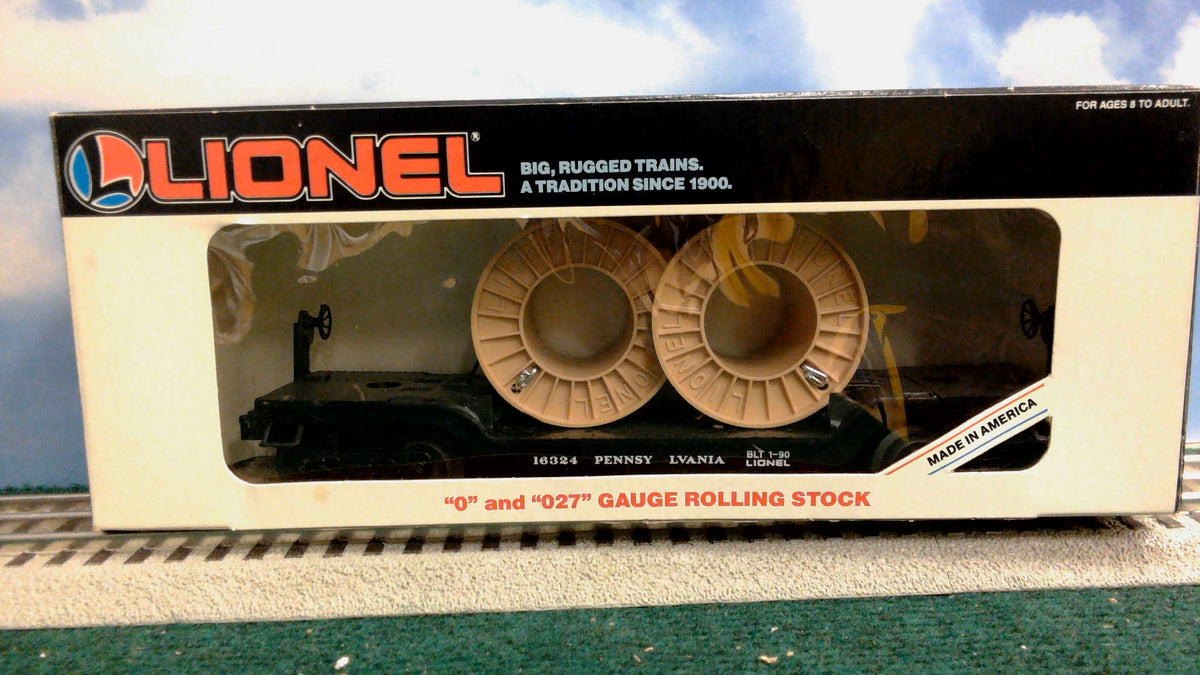 Lionel 6-16324 O Gauge Pennsylvania Depressed Center Flatcar with Cable Reels