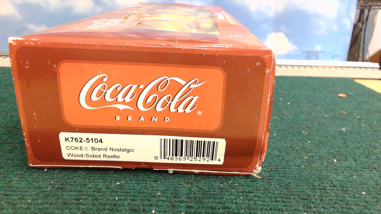 K-LINE K762-5104 COKE BRAND NOSTALGIC WOOD-SIDED REEFER