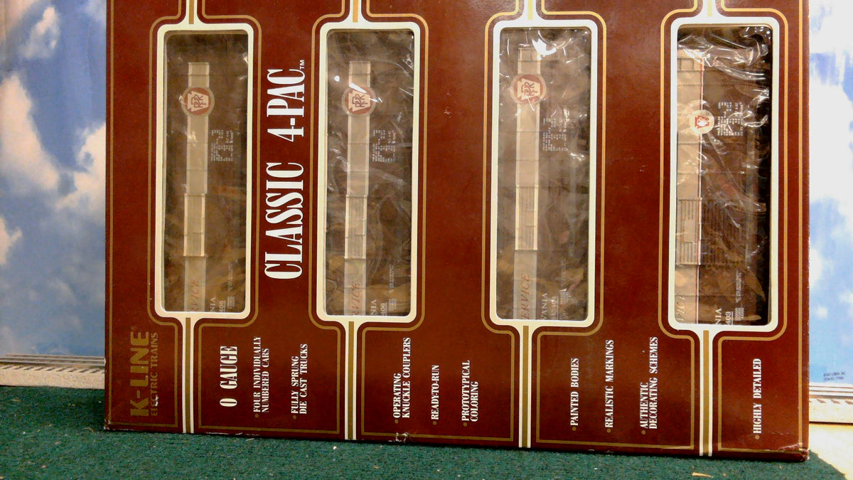 K-LINE K-6434A PENNSYLANIA CLASSIC BOXCAR 4-PAC