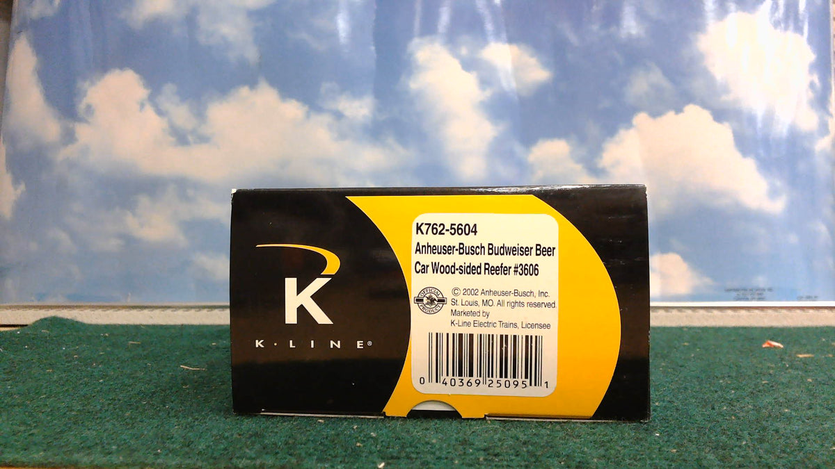 K-LINE K762-5604 ANHEUSER-BUSCH BUDWEISER BEER CAR WOOD-SIDED REEFER #3606