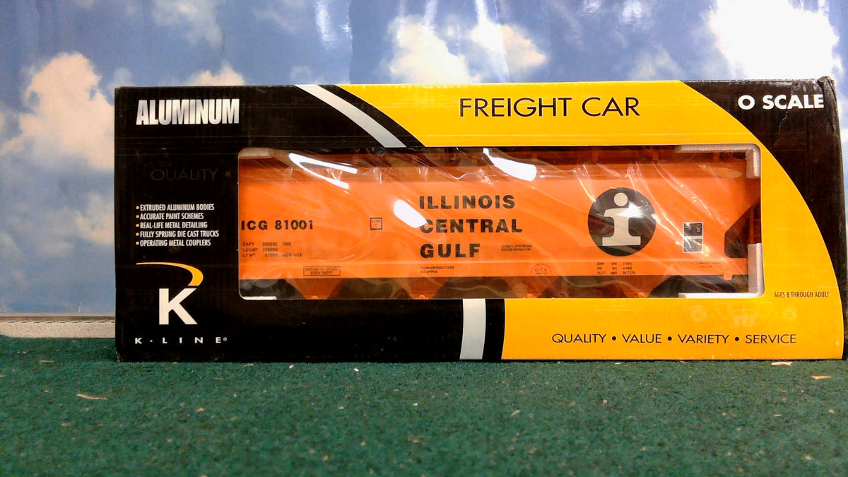 K-LINE K6244-1611 IC GULF O SCALE EXTRUDED ALUMINUM 4 BAY CENTER FLOW MODERN HOPPER