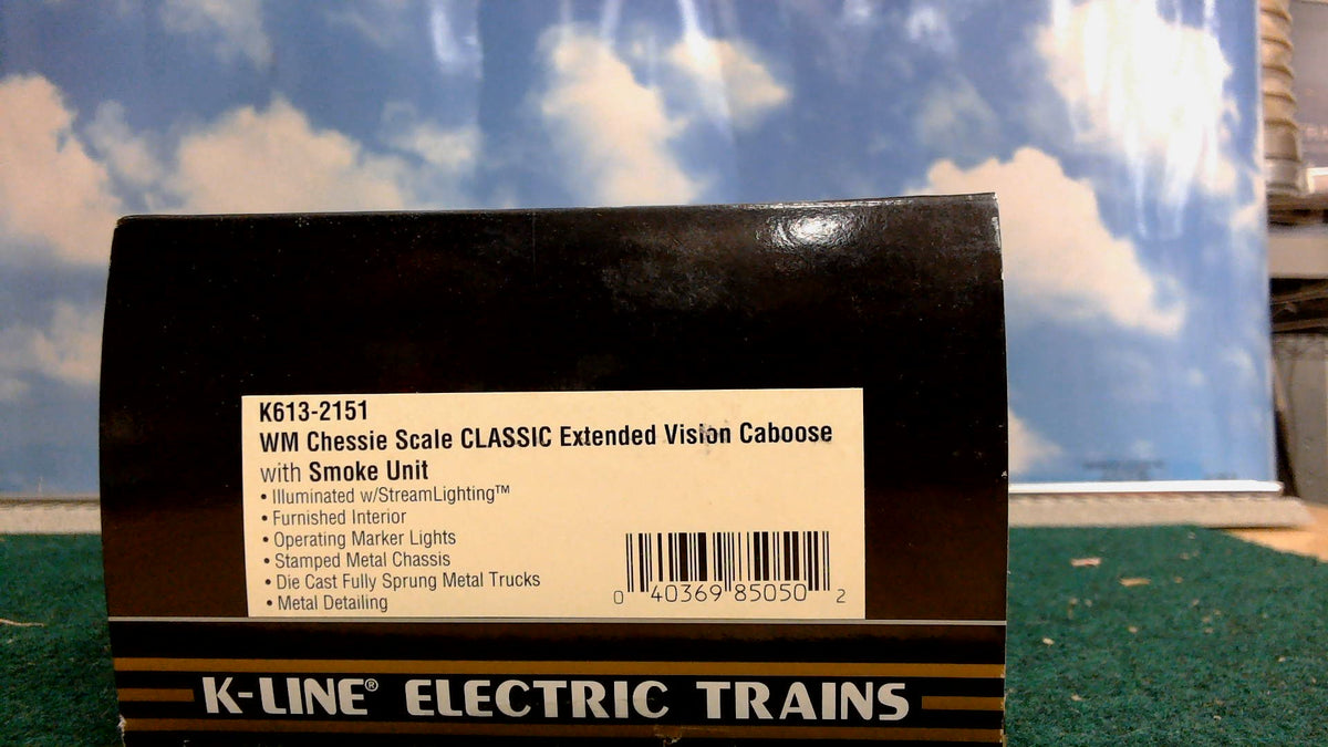 K-LINE K613-2151 WM CHESSIE SCALE CLASSIC EXTENDED VISION CABOOSE W/SMOKE UNIT