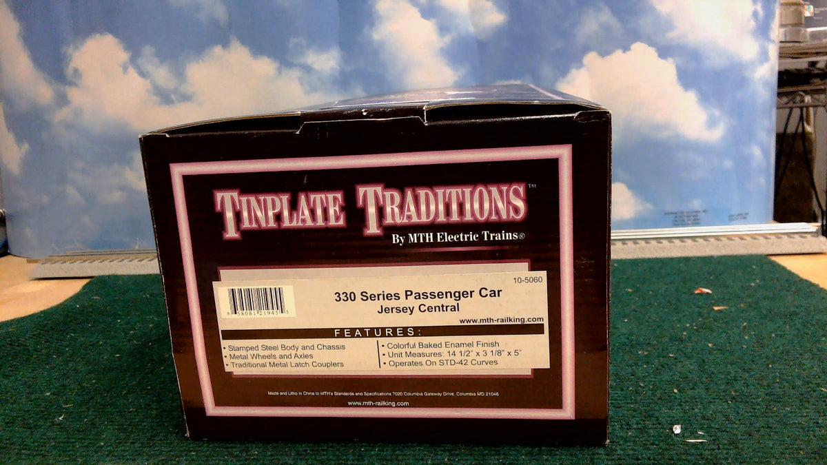 MTH 10-5060 TINPLATE TRADITIONS 330 SERIES PASSENGER CAR JERSEY CENTRAL