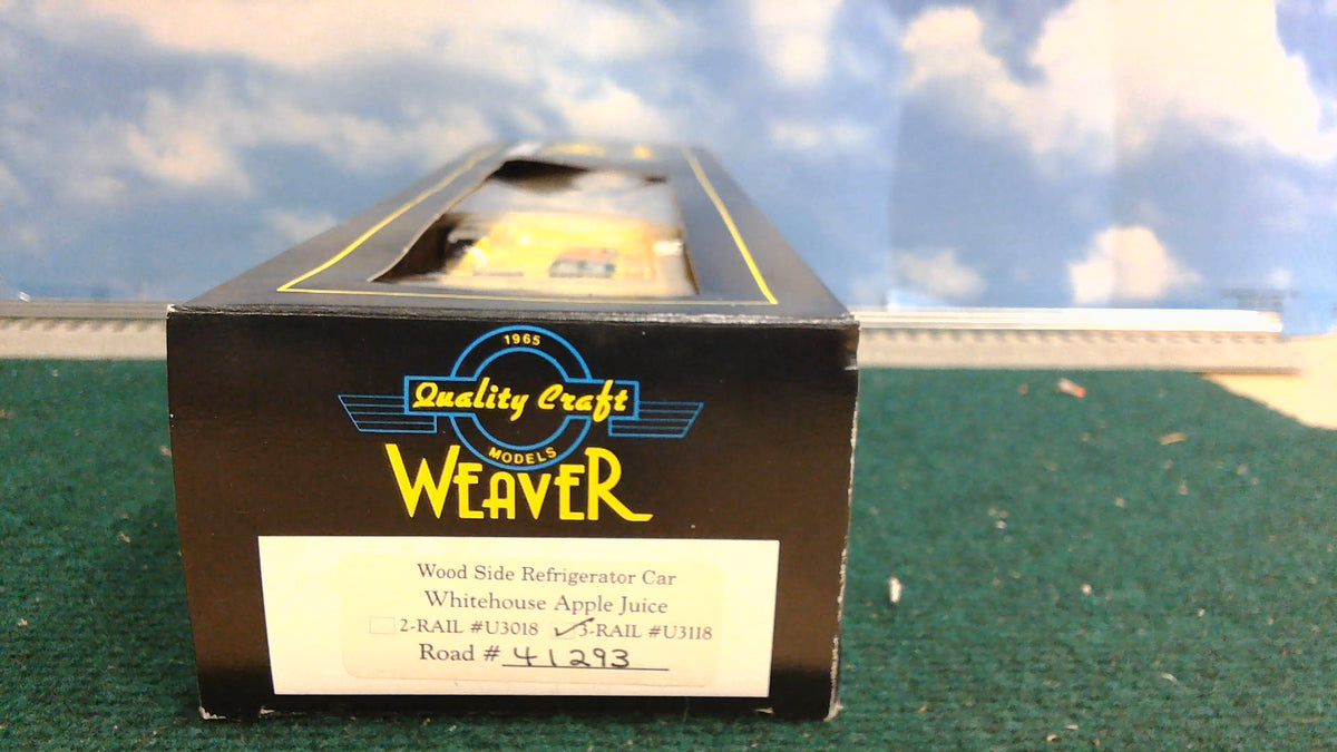 WEAVER U3118 WOOD SIDE REFRIGERATOR CAR WHITEHOUSE APPLE JUICE