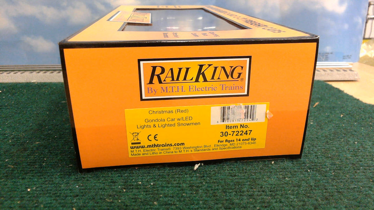 MTH RAILKING 30-72247 CHRSTMAS GONDOLA CAR W/LED LIGHTS & LIGHTED SNOWMEN