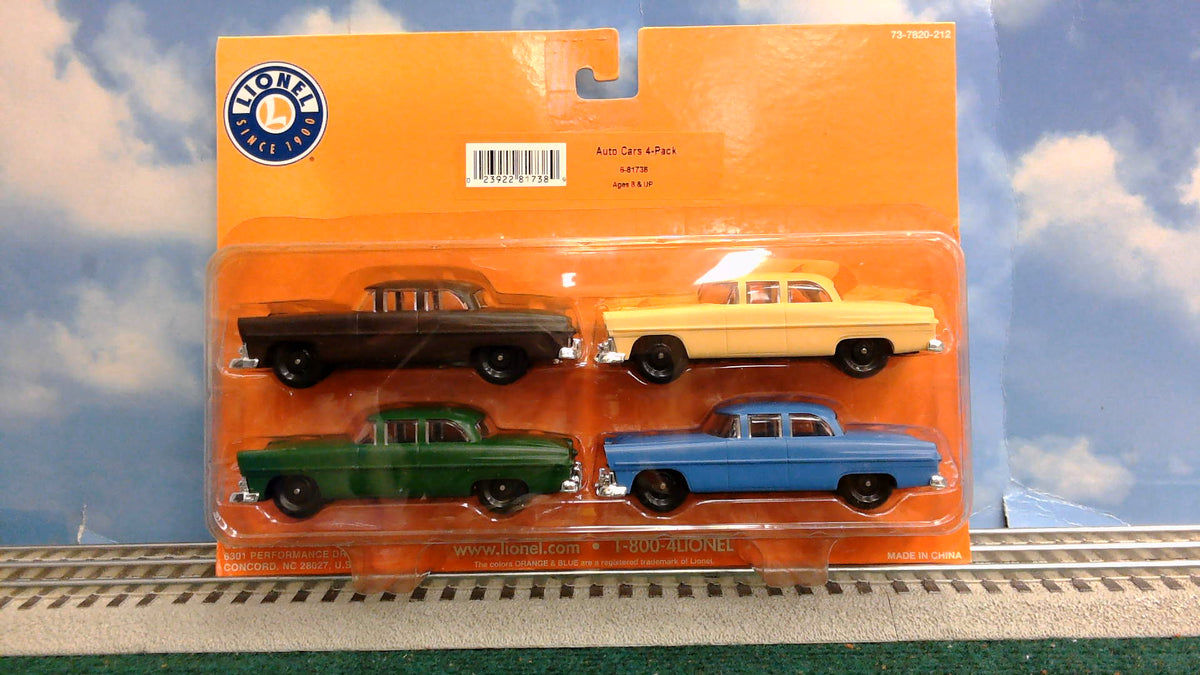 LIONEL 6-81738 AUTO CARS 4-PACK