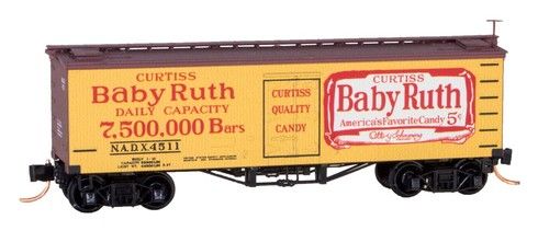 Atlas #8014 Baby Ruth 36' Woodside Reefer Car (3-Rail)