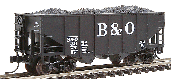 Atlas #6760 Baltimore and Ohio 55' Ton Fishbelly Hopper Car (3-Rail)