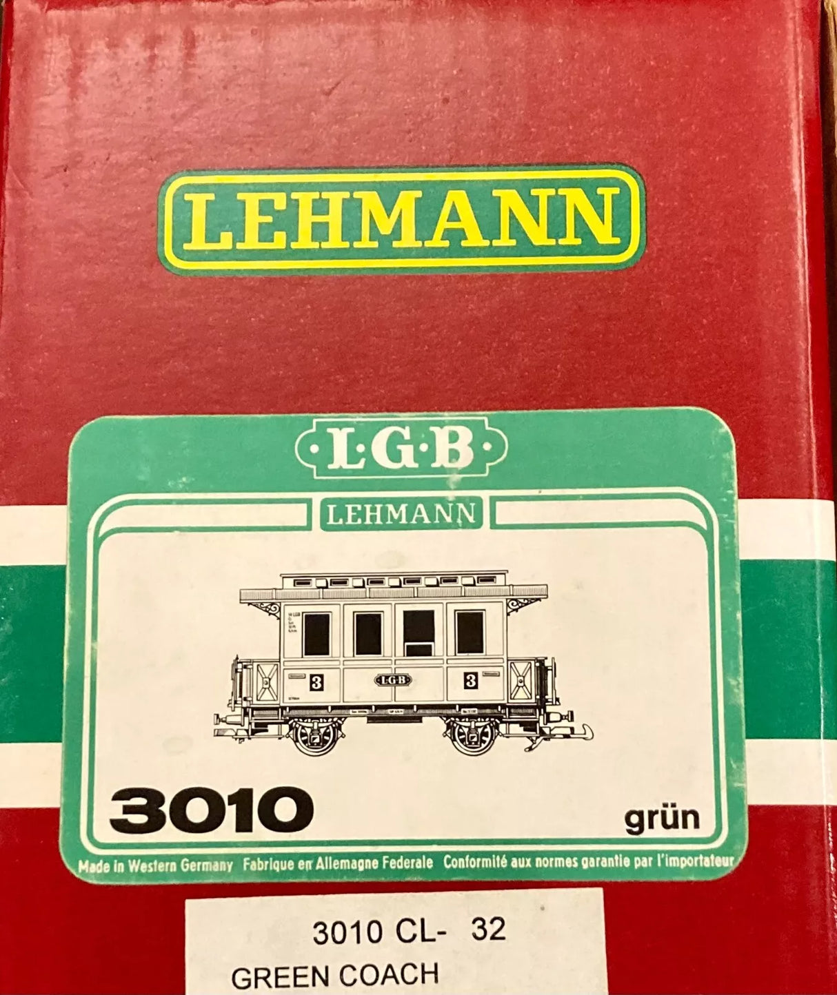 LGB 3010 Green 3rd Class Coach, Collection Item VINTAGE IN BOX