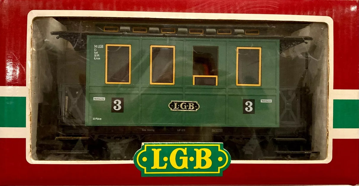 LGB 3010 Green 3rd Class Coach, Collection Item VINTAGE IN BOX