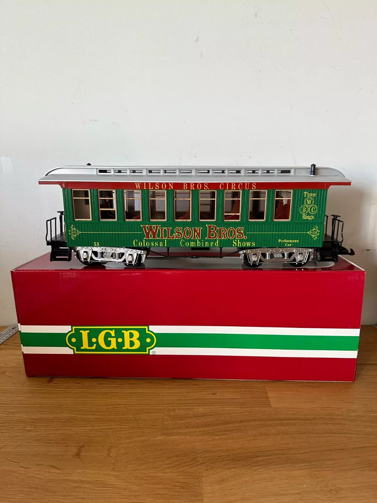 LGB 3180-DG VINTAGE WILSON BROS.CIRCUS #53 PASSENGER CAR LIKE NEW