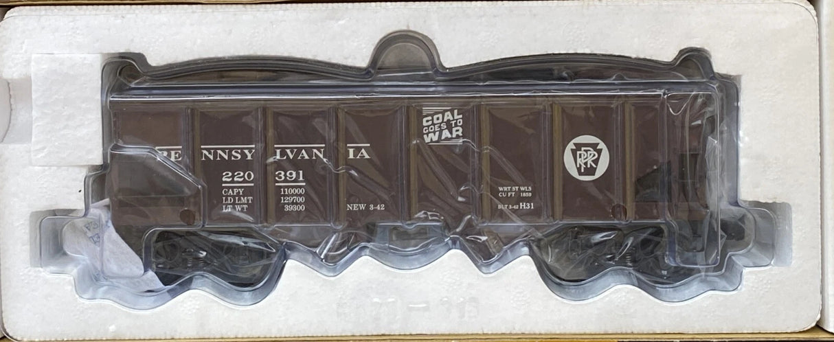 K-Line K6253 Pennsylvania 2-Bay Ribbed Hopper with Real Coal Load