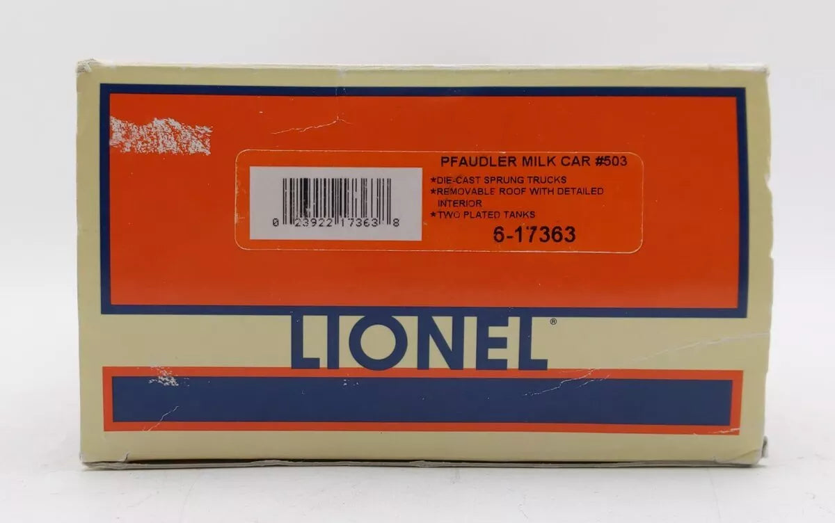 Lionel 6-17363 O Gauge Pfaudler Milk Billboard Refrigerator Car #503