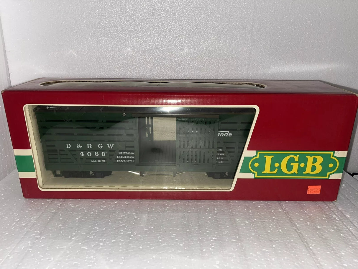 LGB 4068 DENVER & RIO GRANDE WESTERN STOCK CATTLE CAR - GREEN