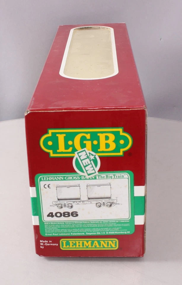 LGB 4086 G Scale White Pass & Yukon Forney Flatcar w/Ore Container Load