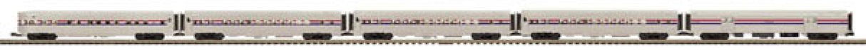 MTH Premier Amtrak 20-65198: 5-Car 70' Streamlined Passenger Set (Ribbed Sided)