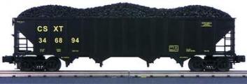 MTH Premier 20-97408: Norfolk & Western 4-Bay Hopper w/ Coal Load