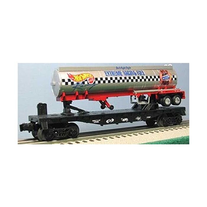 Lionel 6-52130: Eastwood Automobilia HotWheels Racing Tank Trailer Flat Car