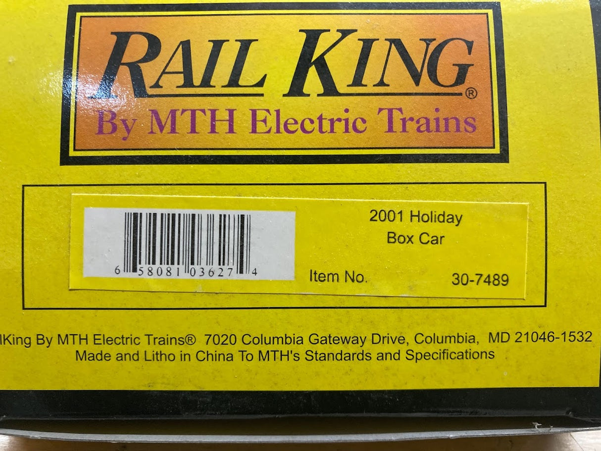 MTH Railking: 30-7489: 2001 Holiday Box Car