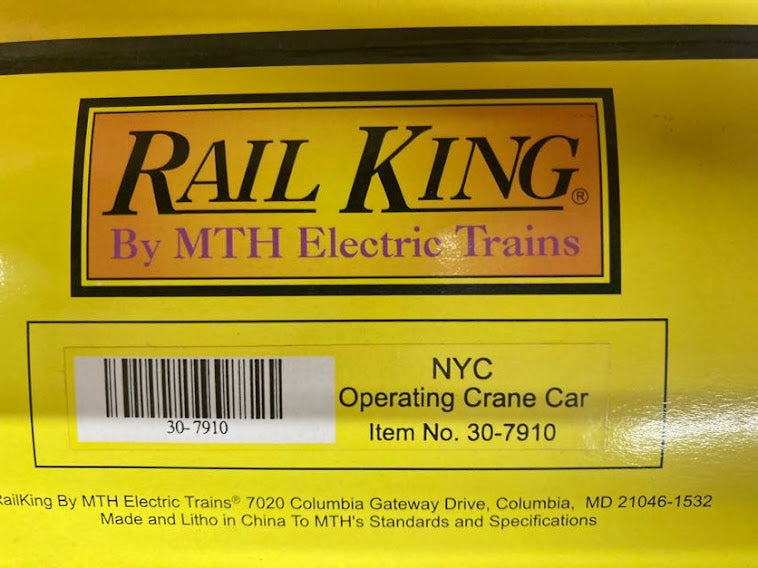 MTH RailKing 30-7910: NYC Operating Crane Car
