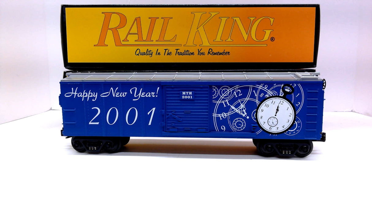 MTH Railking: 30-74017: 2001 New Year's Eve Box Car
