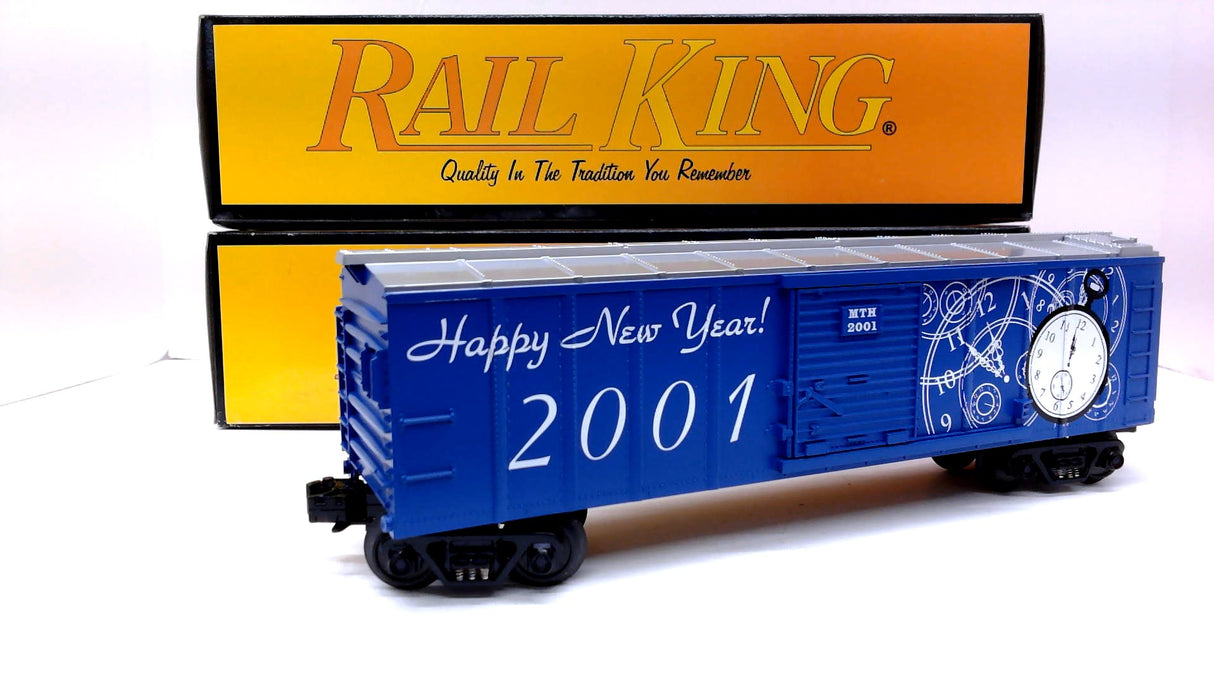 MTH Railking: 30-74017: 2001 New Year's Eve Box Car