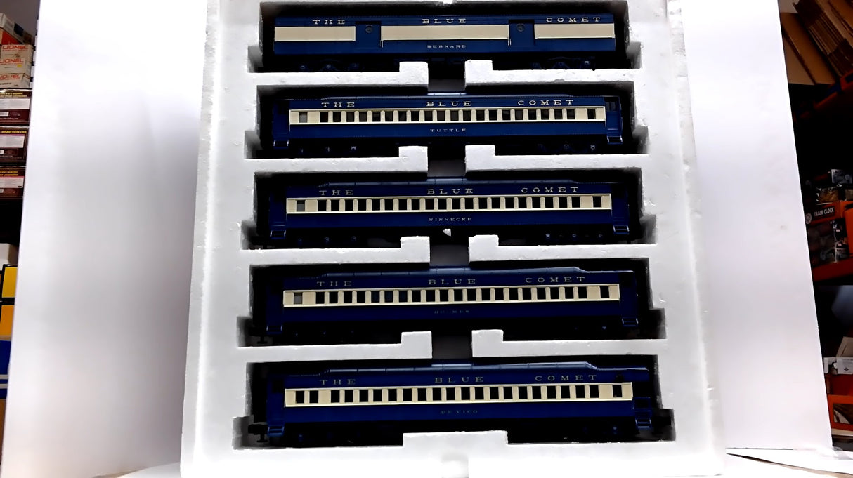 MTH Premier 20-4021: Jersey Central Blue Comet 5 Car Madison Set