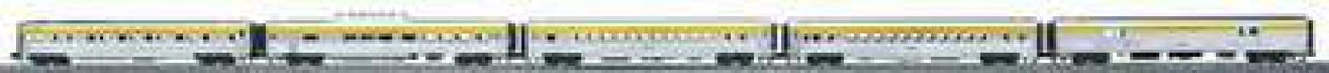 MTH 20-6549 "THE CHESSIE" 70' STREAMLINED PASSENGER 5-CAR RIBBED SET