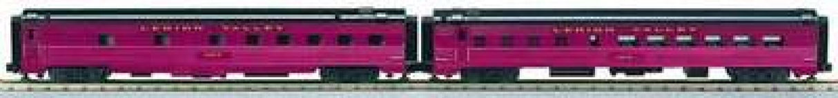 MTH 20-6627 Lehigh Valley O Scale Premier 2-Car 70' Streamlined Slpr/Diner Passenger Set (Ribbed Sided)