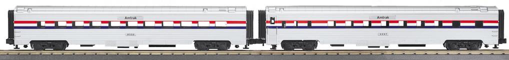 MTH Premier 20-6648: Amtrak Premier 2-Car 70' Streamlined Slpr/Diner Passenger Set (Ribbed Sided)