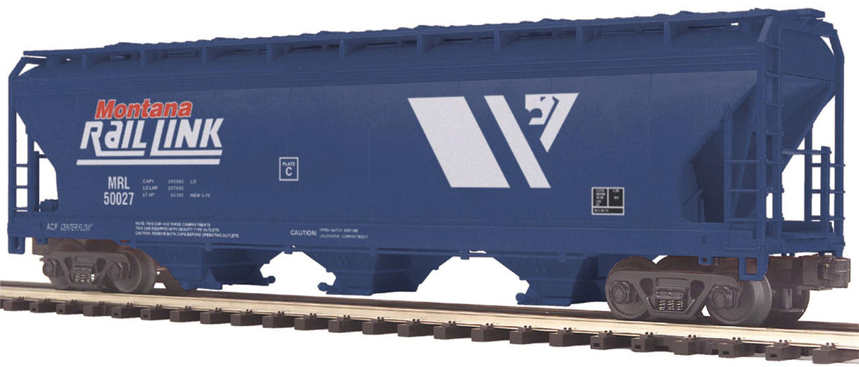 MTH 20-97482 Montana Rail Link O Scale Premier 3-Bay Centerflow Hopper