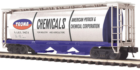 MTH 20-97607 Trona Chemincals O Scale Premier 3-Bay Cylindrical Hopper Car 2-Car Set