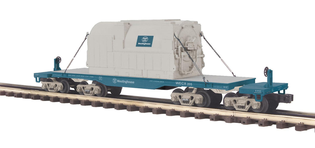 MTH 20-98435 Westinghouse O Scale Premier 47' TTX Heavy Duty Flat Car w/Transformer