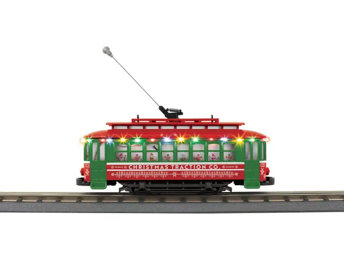 MTH RailKing 30-5244: Christmas Bump-n-Go Trolley With LED Lights