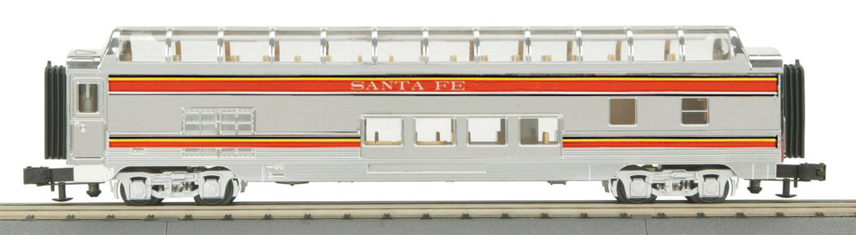 MTH 30-67215 Santa Fe O Gauge RailKing 60' Streamlined Full-Length Vista Dome Car