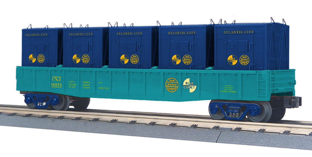 MTH 30-72033 Jersey Central O Gauge RailKing Gondola Car w/LCL Containers Car