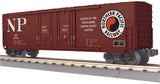 MTH 30-74525 Northern Pacific O Gauge RailKing 50' Double Door Plugged Boxcar