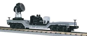 MTH RailKing 30-7926: Conrail Depressed Flat Car w/ Operating Searchlight & Generator