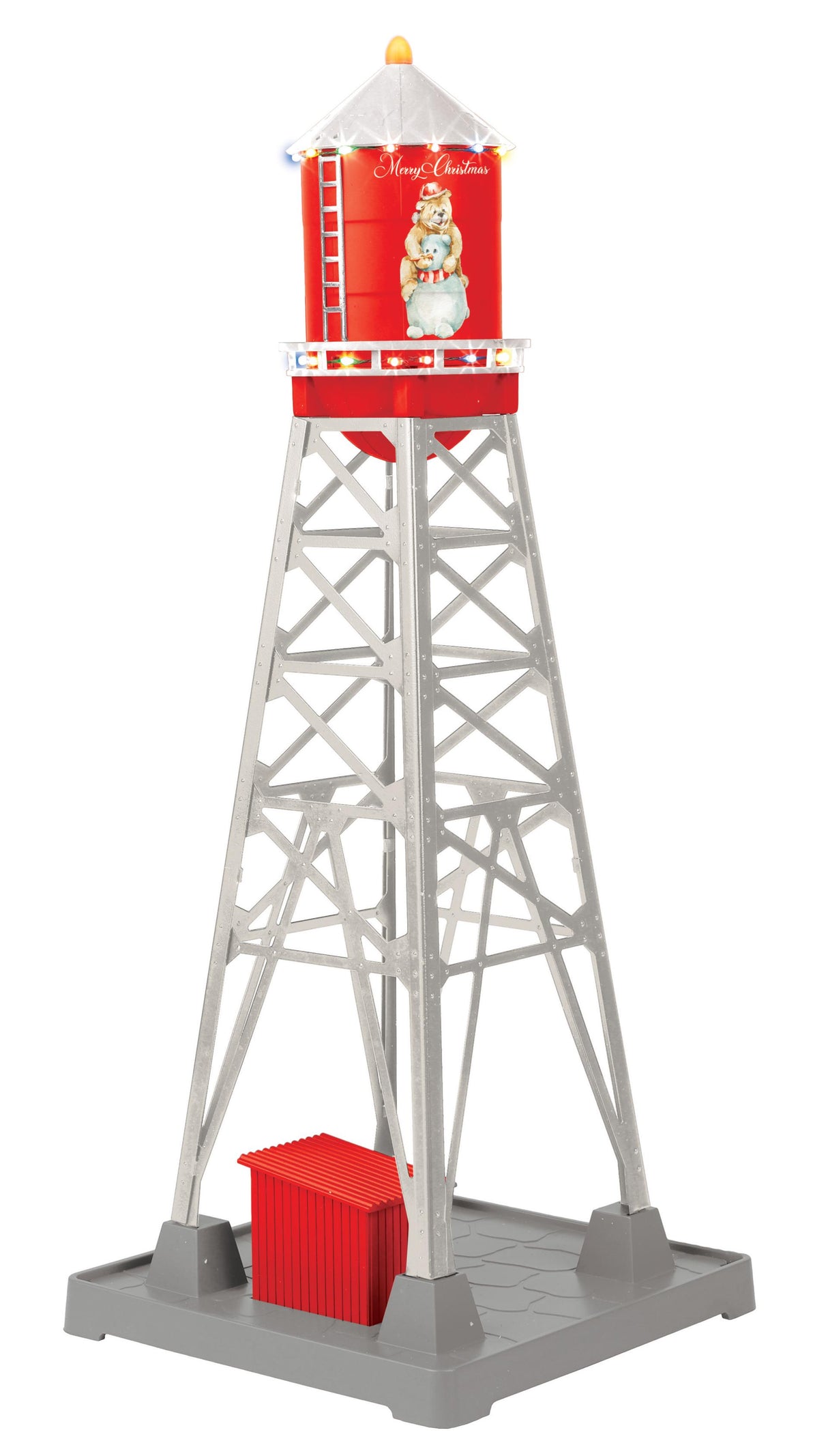 MTH 30-90743 O Gauge RailKing Christmas #193 Industrial Water Tower With LEDs